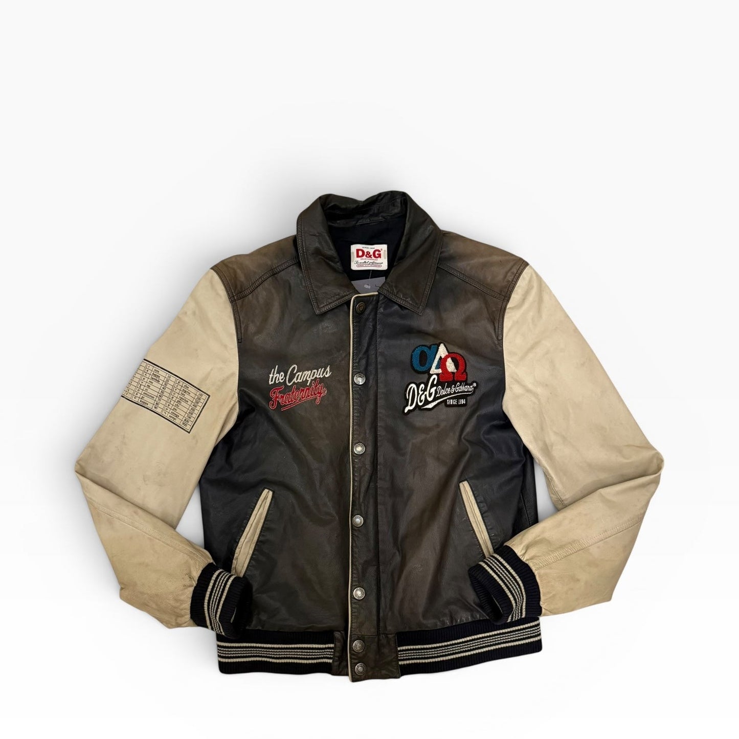Dolce & Gabbana Leather Varsity Jacket