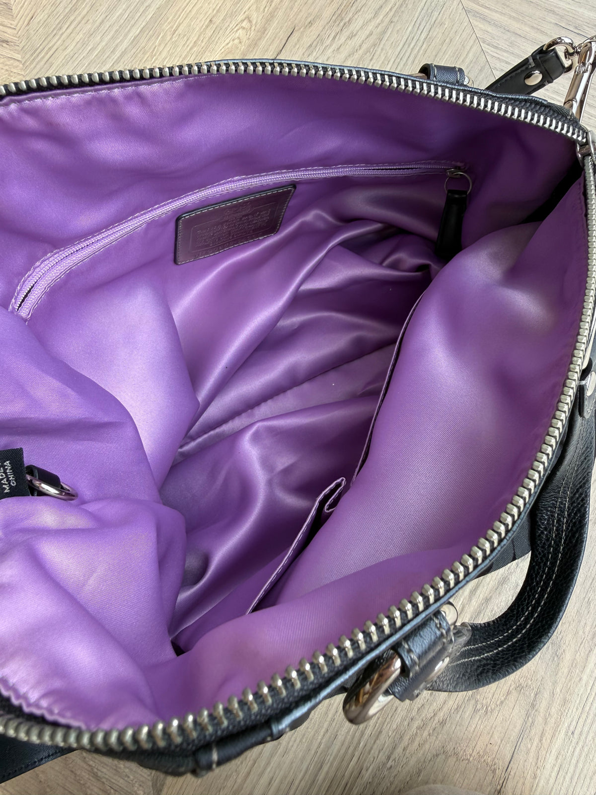 Coach Madison Op Art Claire Bag Black Signature Sateen 14335