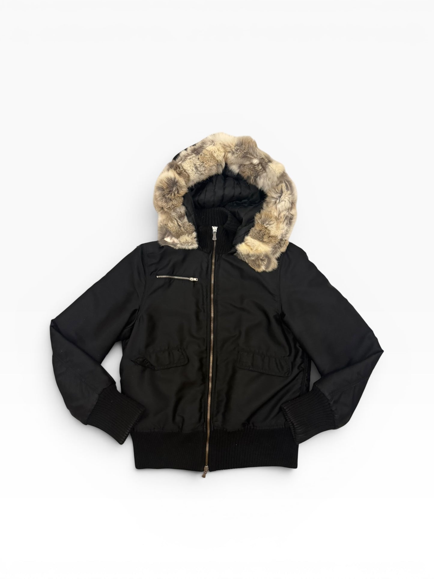 Versace Fur Hooded Puffer Coat