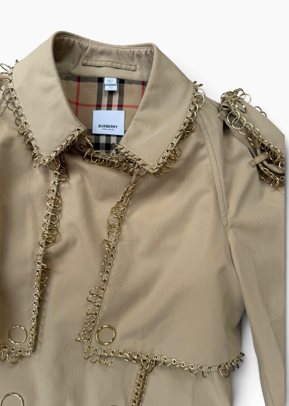 Burberry Chain-Embellished Trench Coat SS19