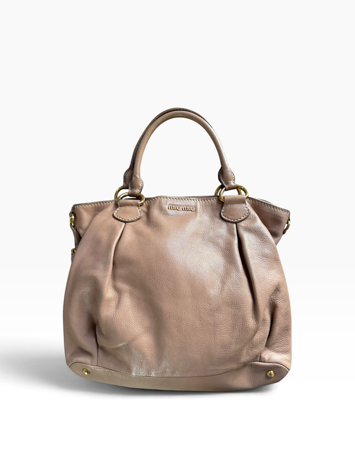 MIU MIU Vitello Lux Bauletto Satchel Bag