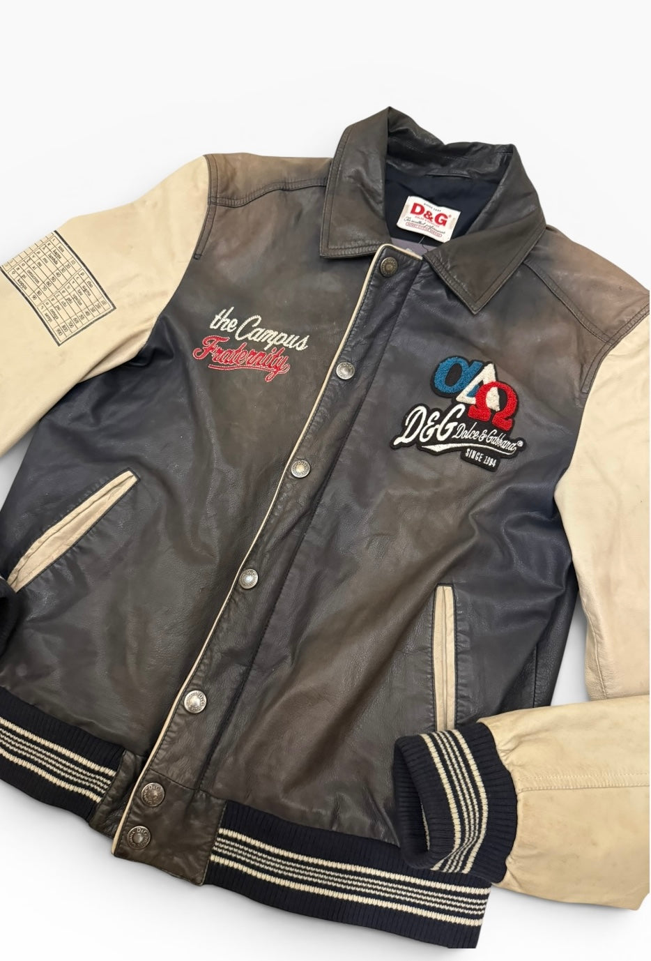 Dolce & Gabbana Leather Varsity Jacket