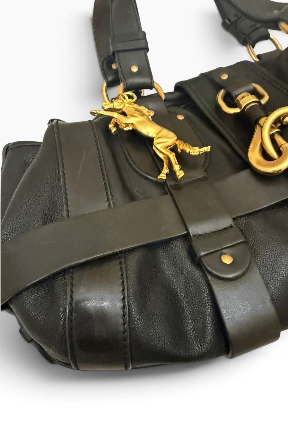 Chloé Kerala Equestrian Black Leather Horse Charm Bag 2005