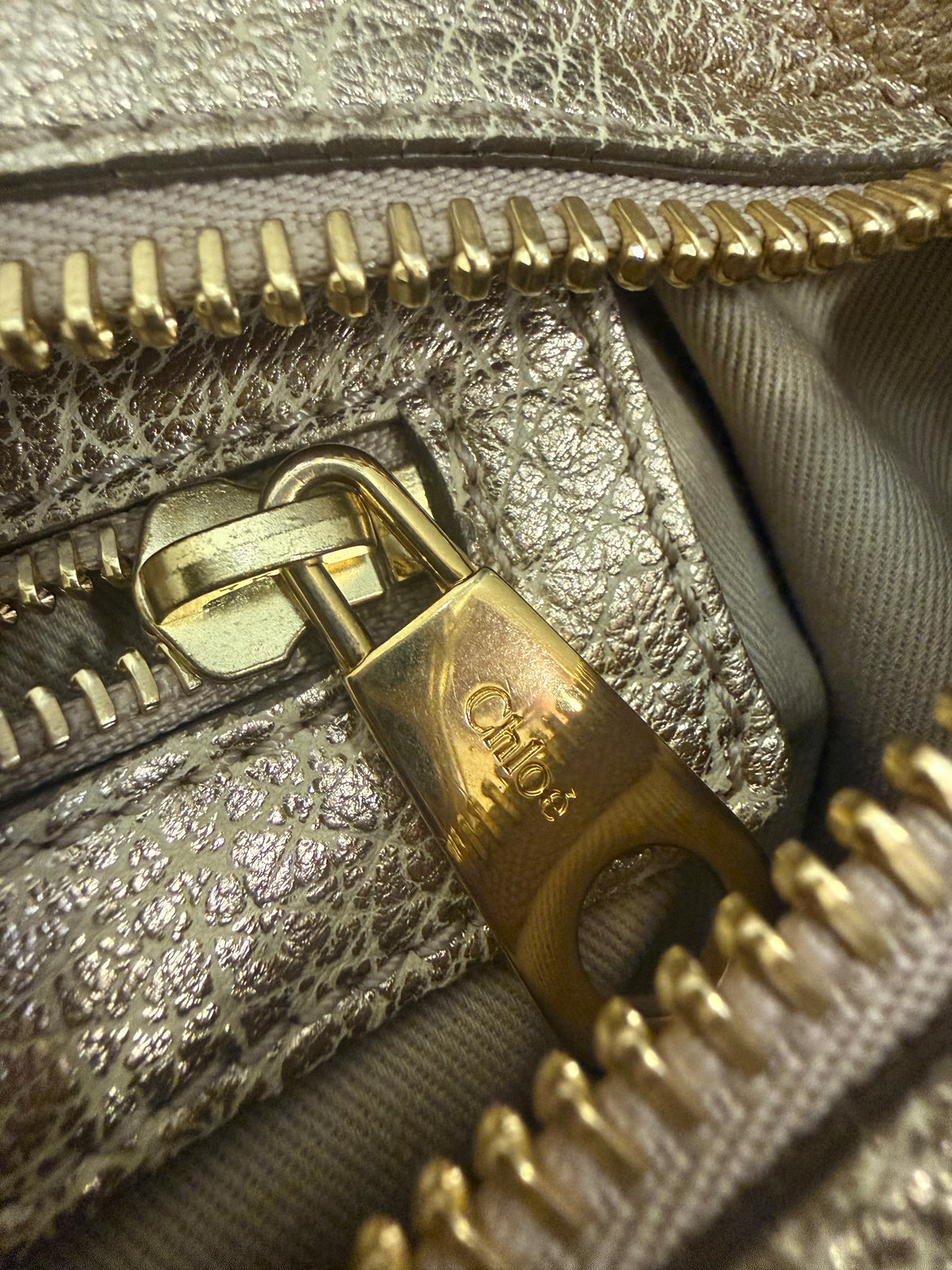 Chloe Ethel Metallic Gold Bag