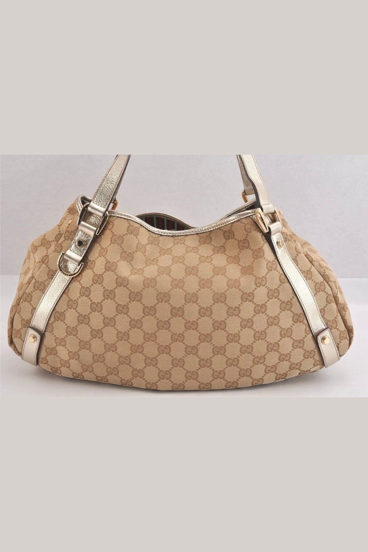 Gucci Abbey Leather & Canvas Shoulder Bag