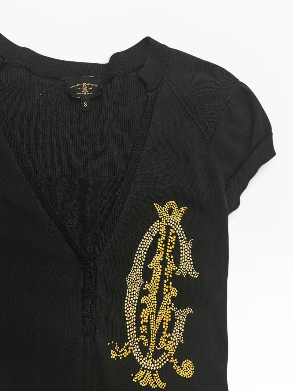 Christian Audigier Diamanté Midi Dress