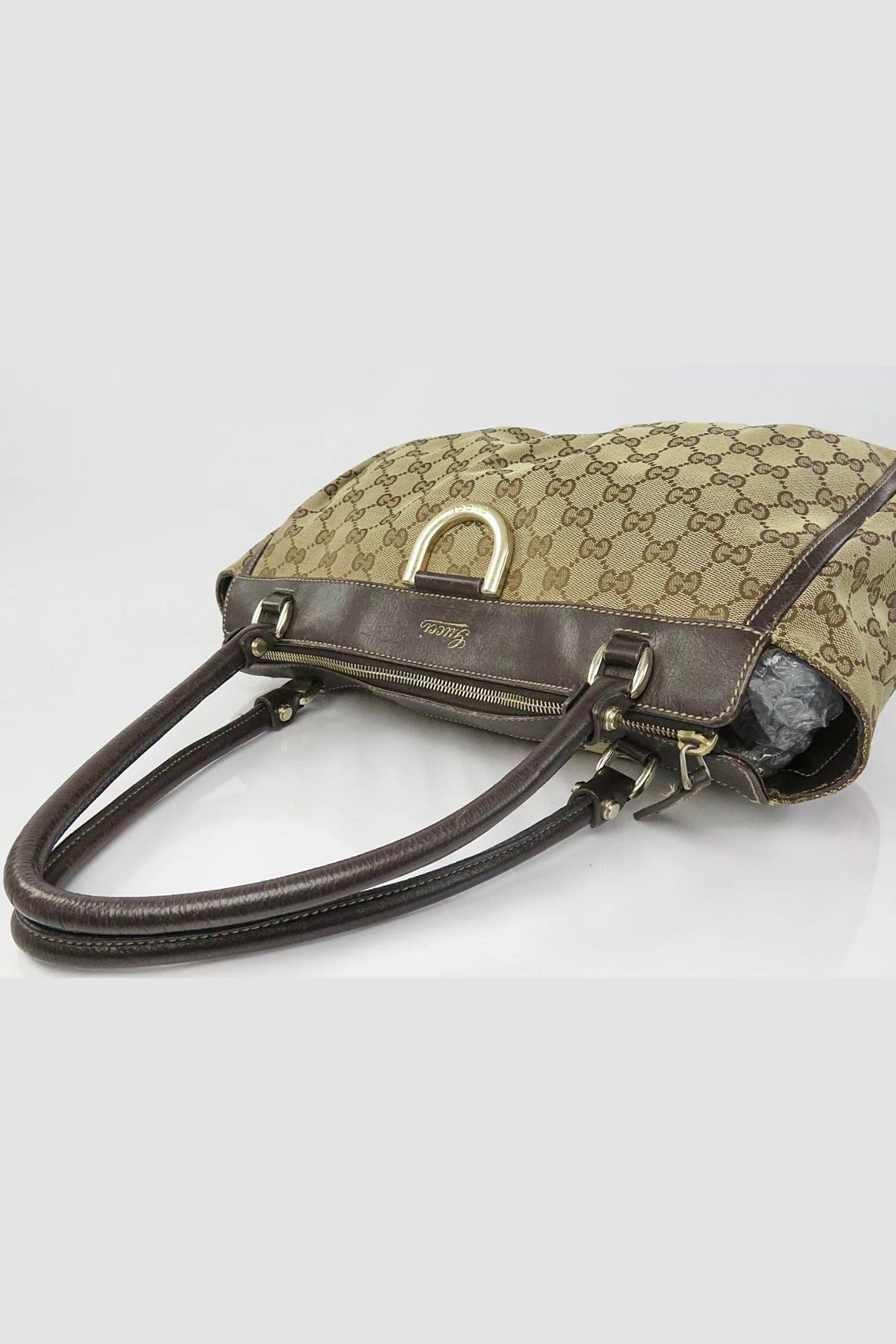 Gucci Abbey Leather & Canvas Shoulder Bag