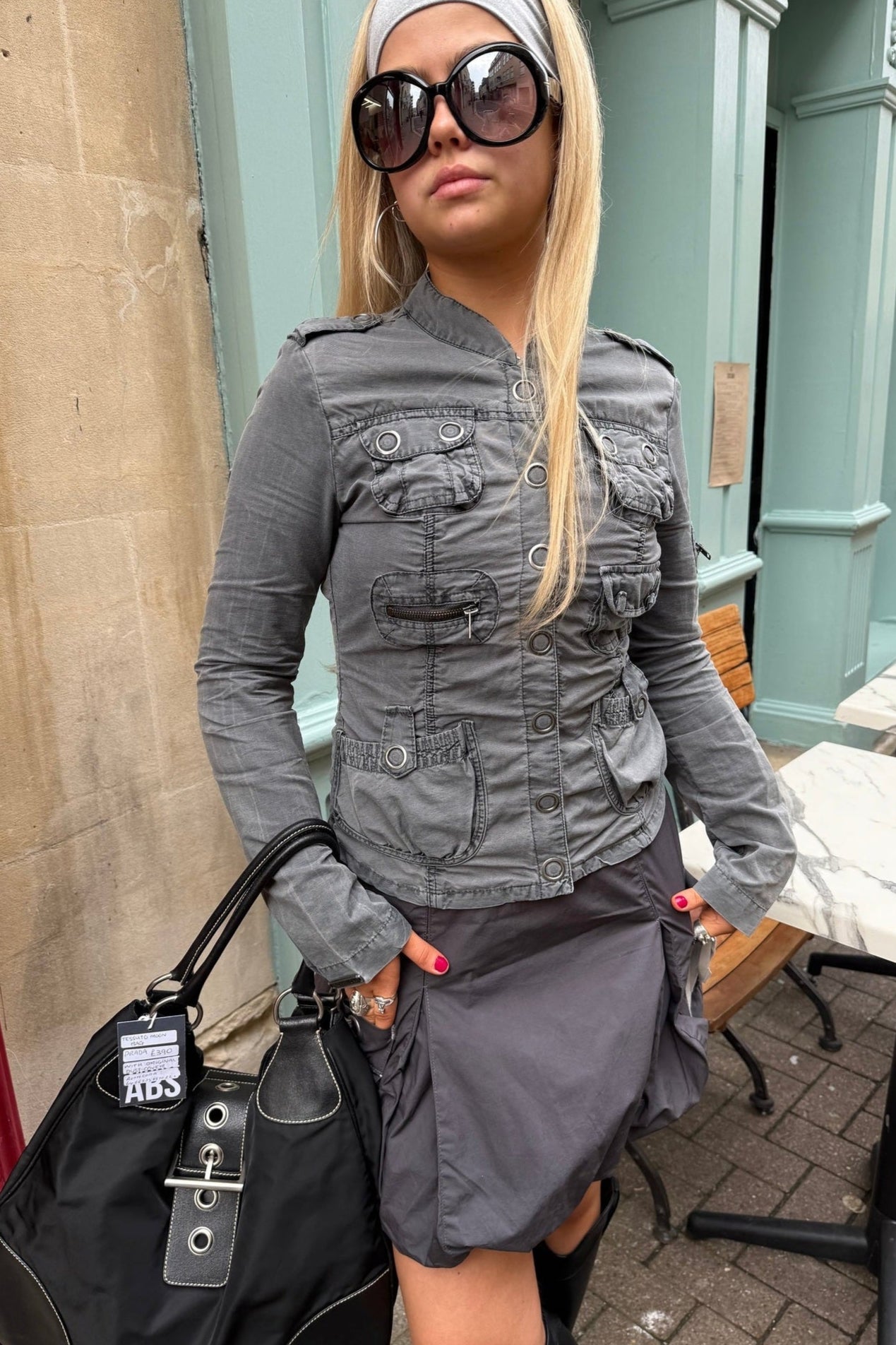 Only Military Washed Grey Jacket