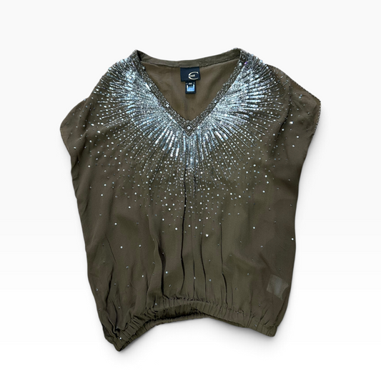 Roberto Cavalli Silk Blouson Top