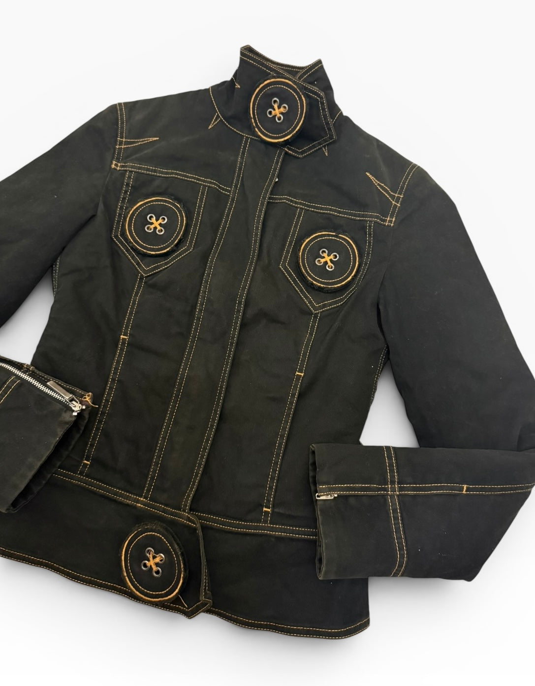 Moschino Rare Button High Neck Jacket