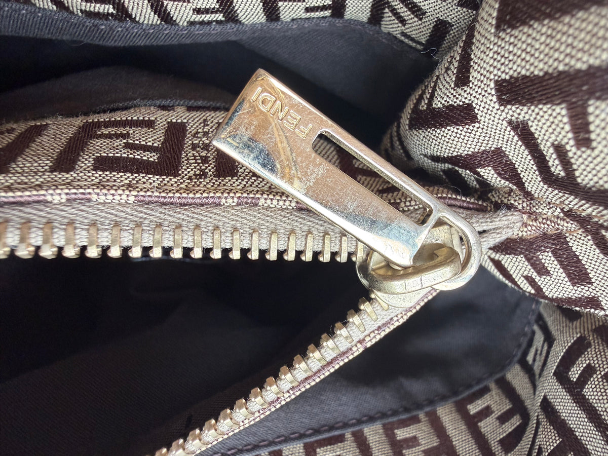Vintage Fendi Zucchino FF Monogram Small Tote Bag