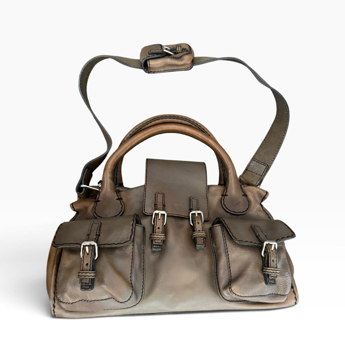 Chloé Edith Leather Satchel Bag – Taupe