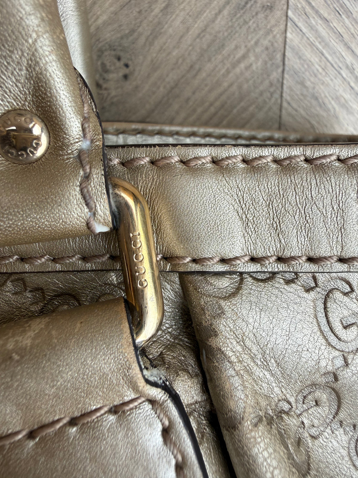 Vintage Gucci Metallic Guccissima Sukey Shoulder Bag