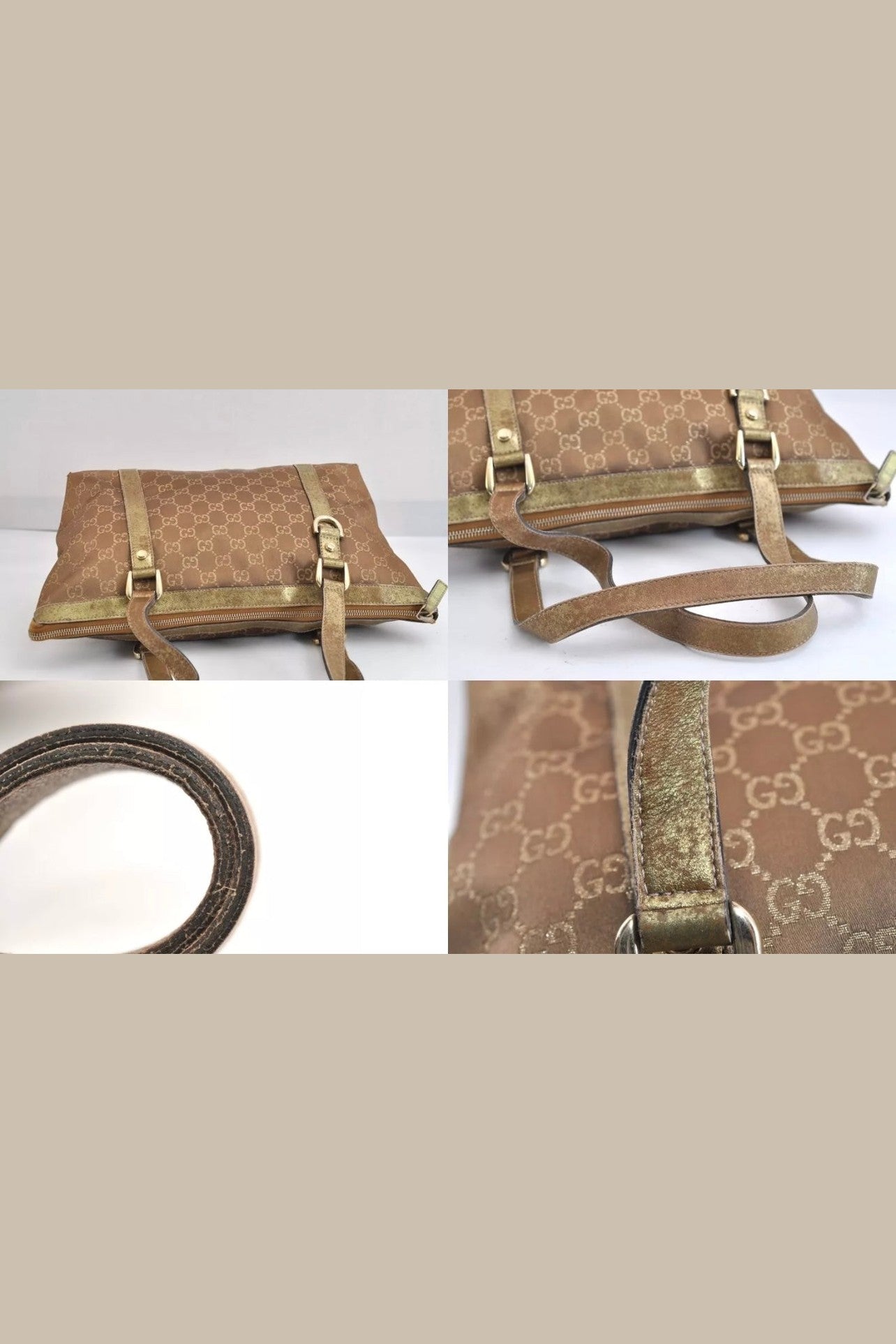 Gucci Abbey Leather & Canvas Shoulder Bag