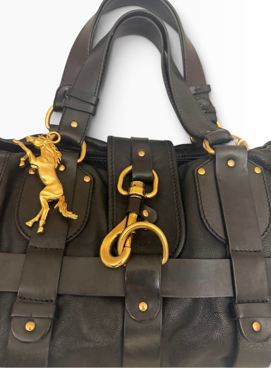 Chloé Kerala Equestrian Black Leather Horse Charm Bag 2005
