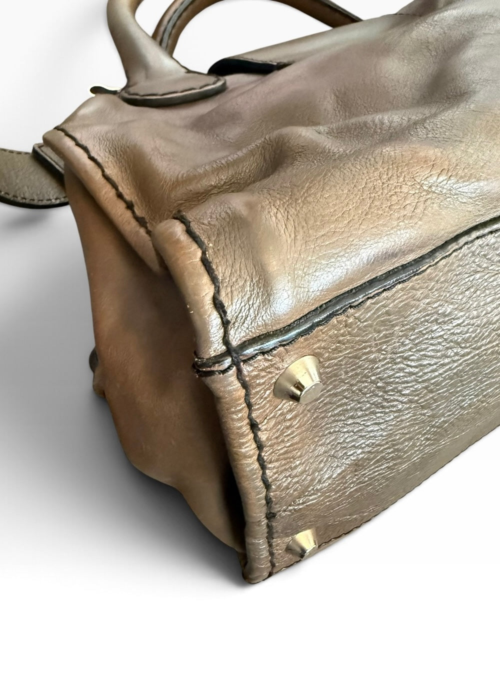 Chloé Edith Leather Satchel Bag – Taupe