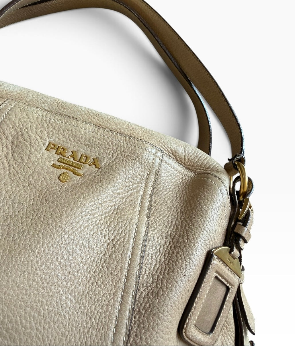 Prada Cervo Antik Deerskin Leather Shoulder Bag