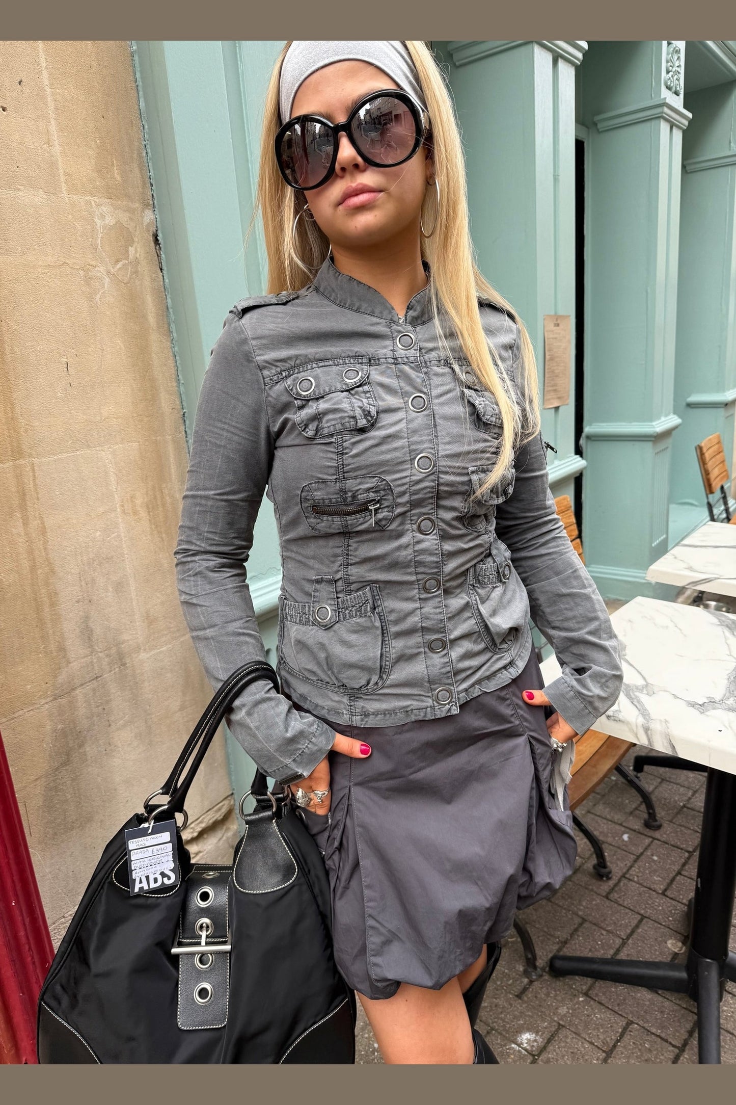 Only Military Washed Grey Jacket
