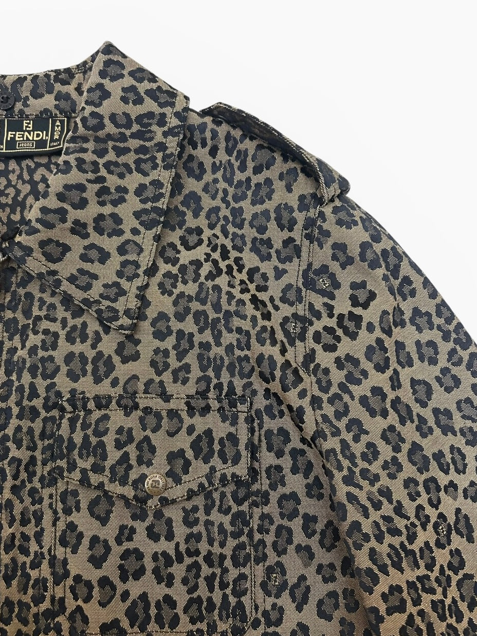 Fendi Jeans Leopard Utility Jacket