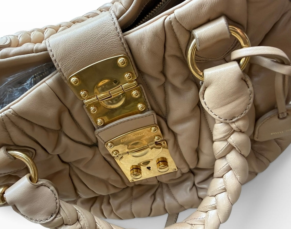 Miu Miu Coffer Matelassé Leather Bag