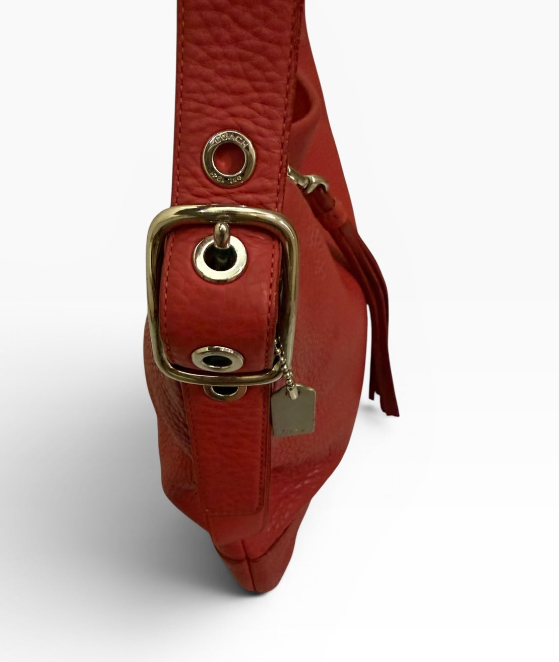 Coach Red Leather Hobo Shoulder Bag