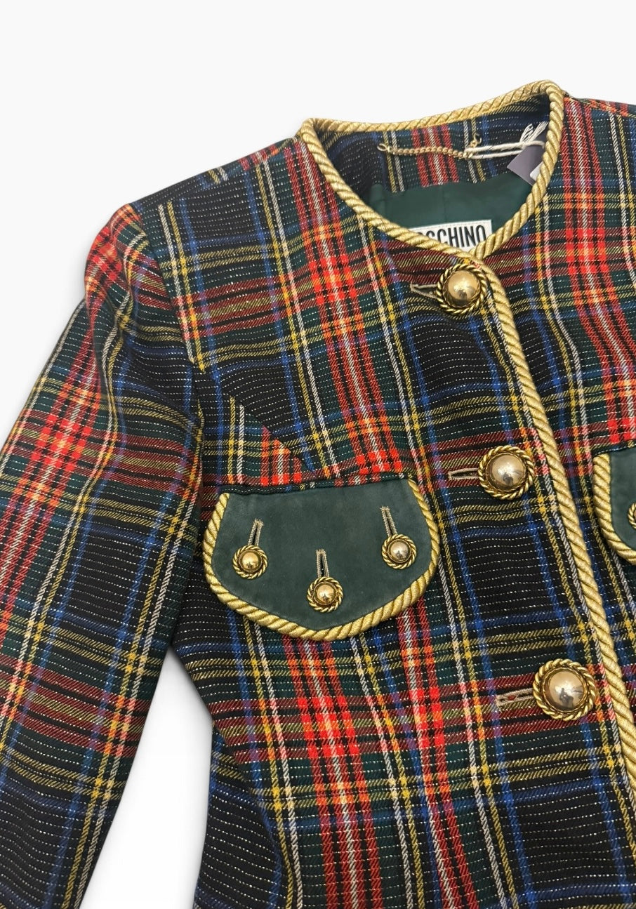 Vintage Moschino Couture Tartan Wool Jacket