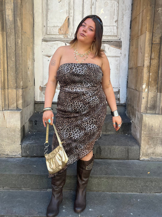 Bay Leopard Print Asymmetric Dress