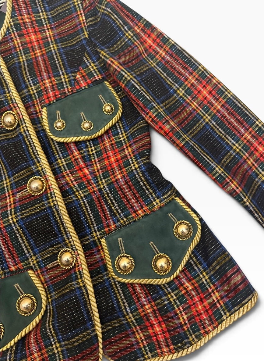 Vintage Moschino Couture Tartan Wool Jacket