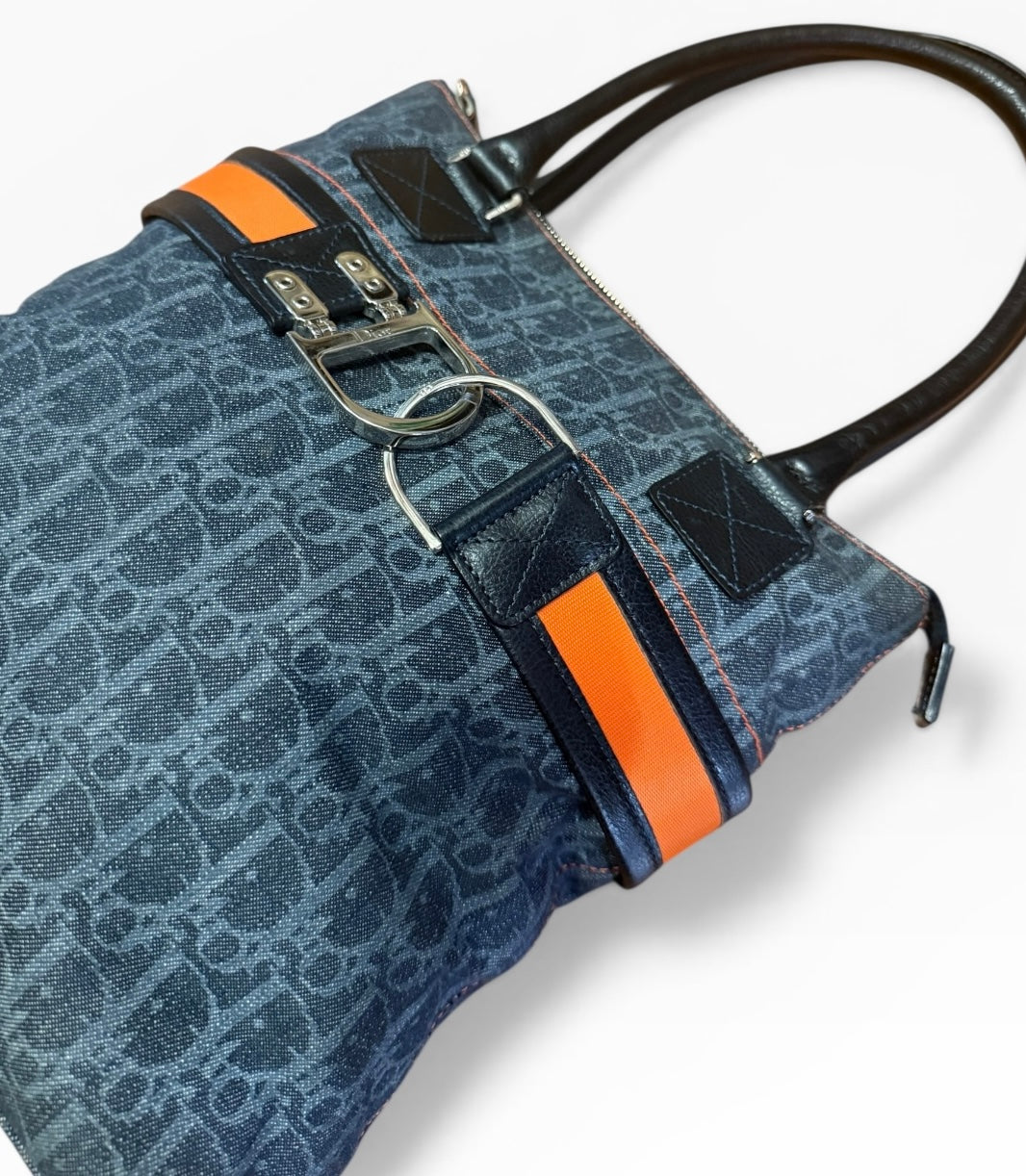 Christian Dior Flight Line Trotter Denim Shoulder Bag