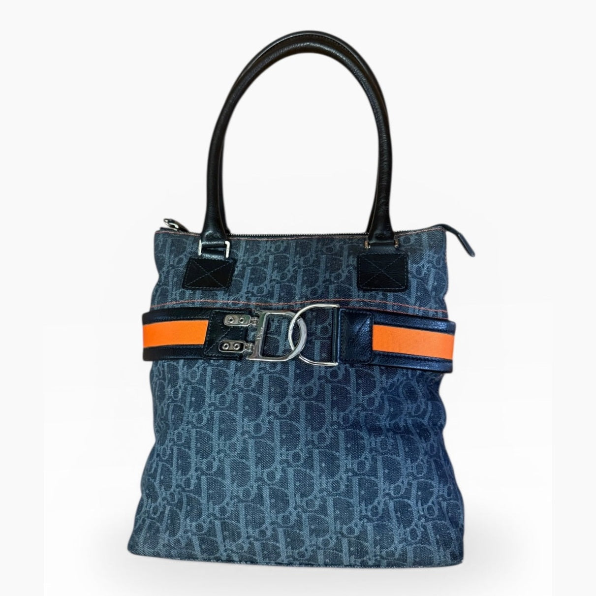 Christian Dior Flight Line Trotter Denim Shoulder Bag