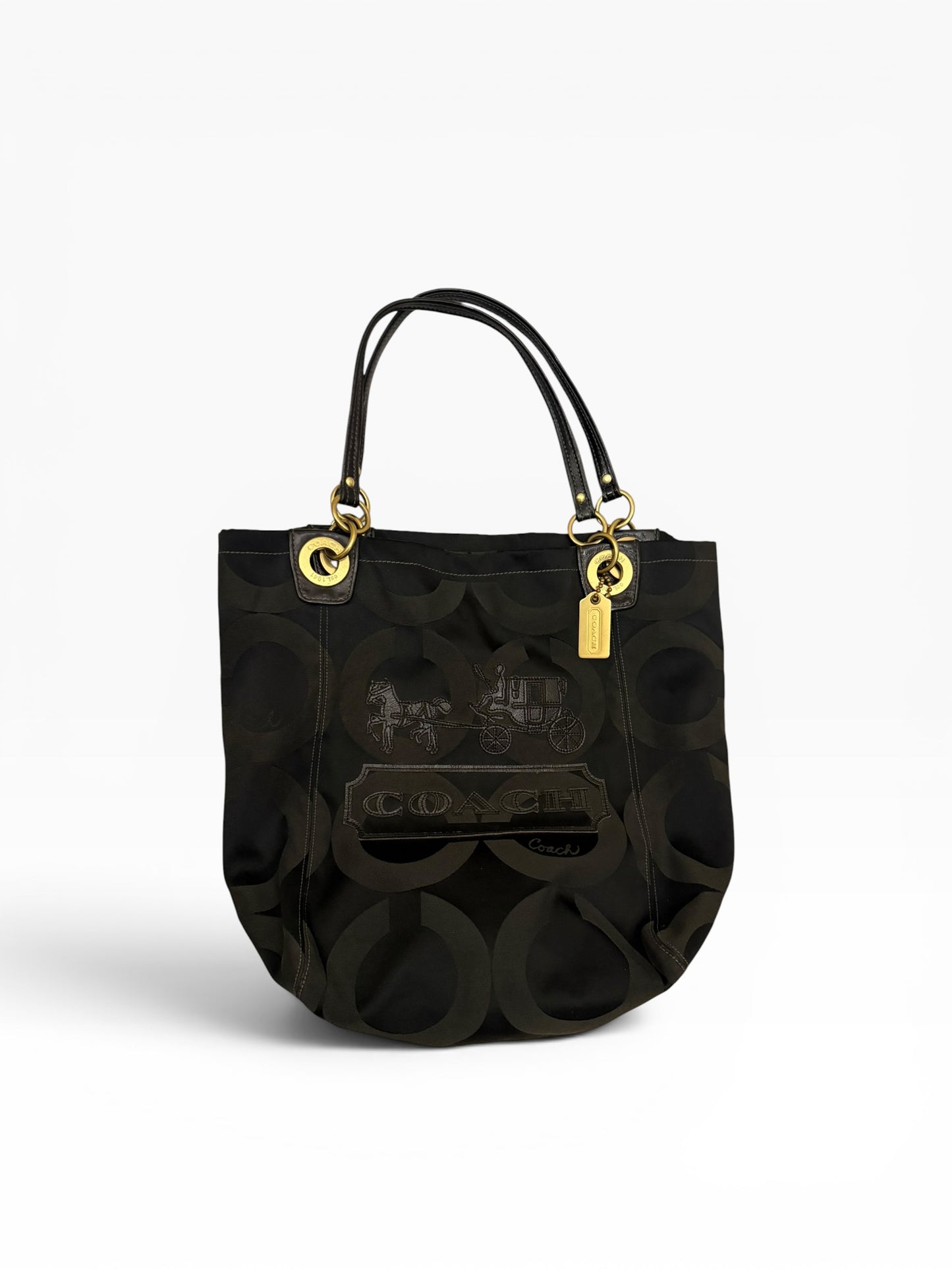 Coach Jacquard Tote Shoulder Bag