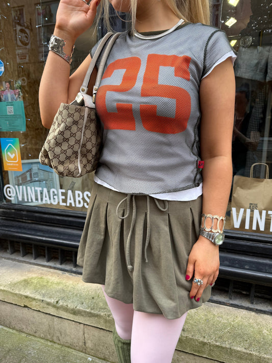 Khaki Balloon Mini Skirt