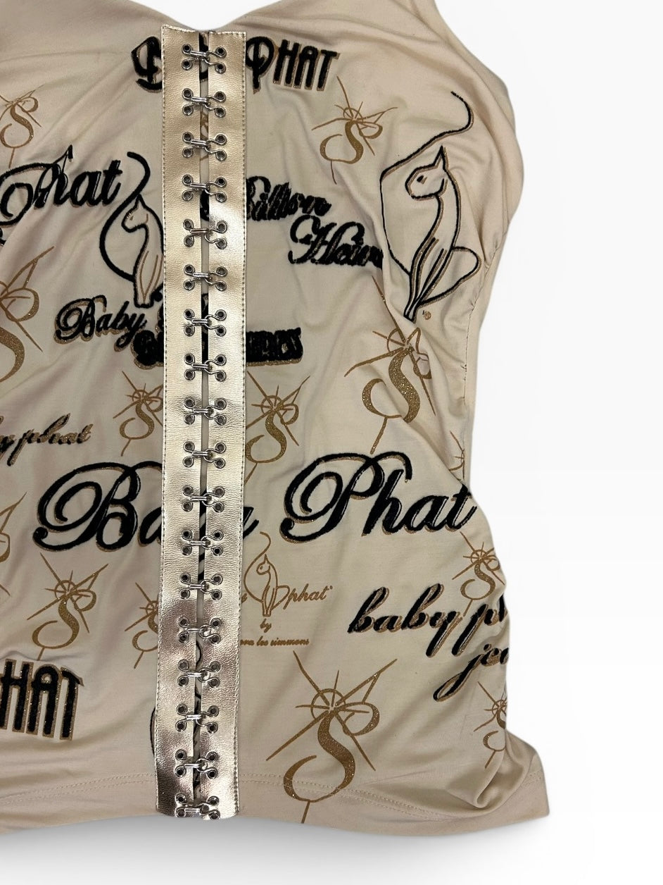 Baby Phat Corset Style Graphic Top