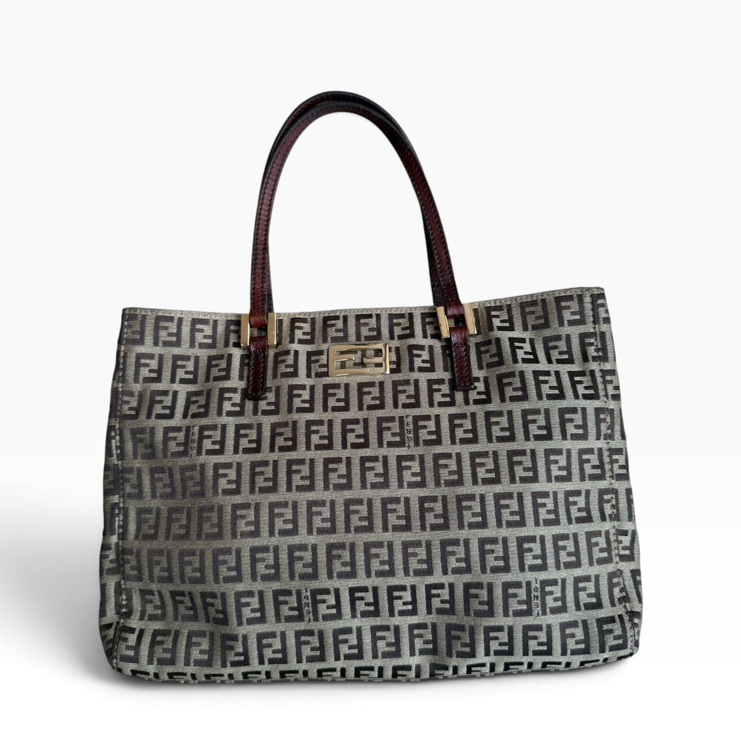 Vintage Fendi Zucchino FF Monogram Small Tote Bag