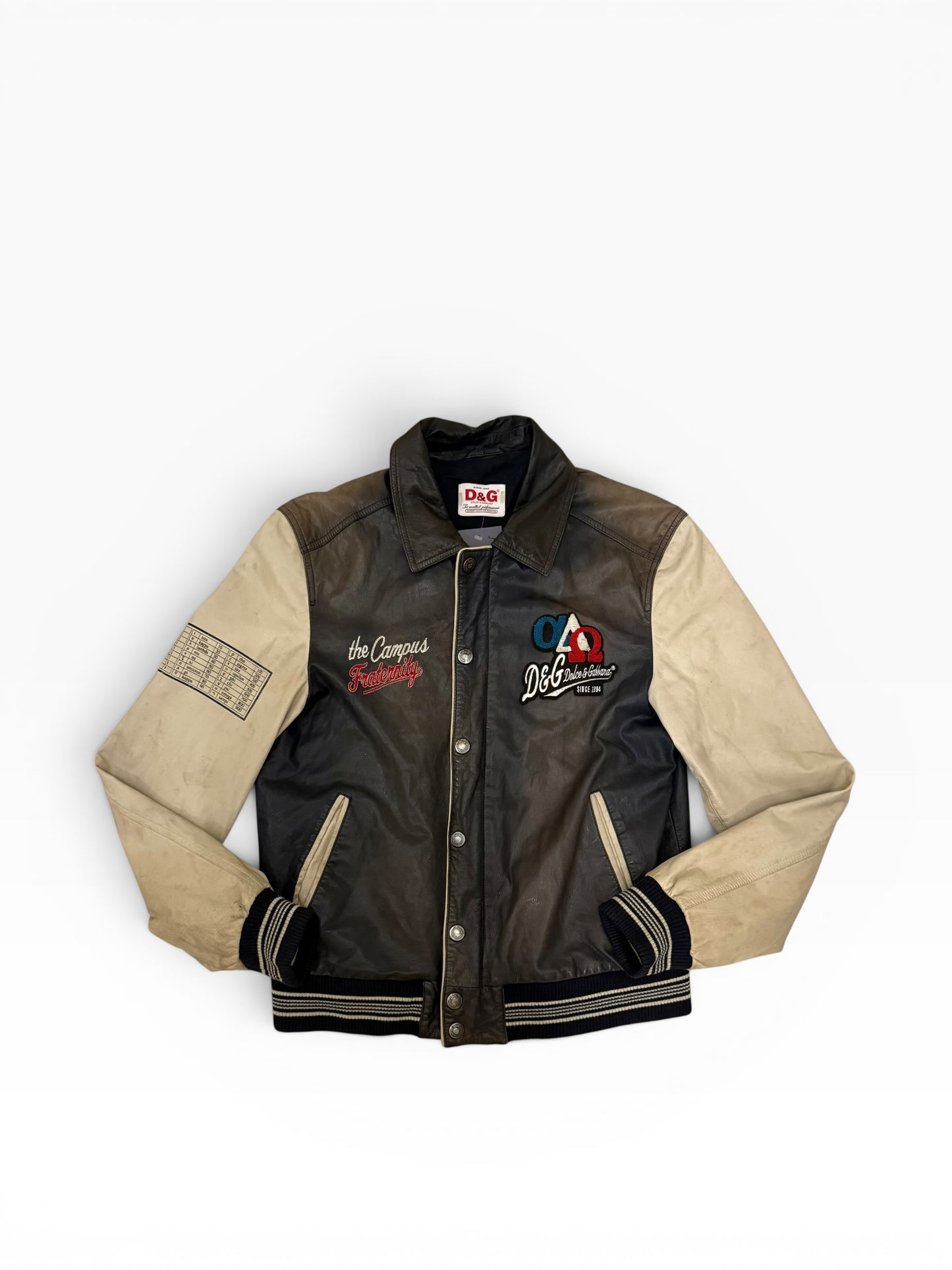 Dolce & Gabbana Leather Varsity Jacket