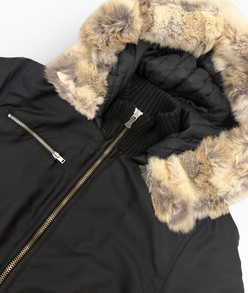 Versace Fur Hooded Puffer Coat