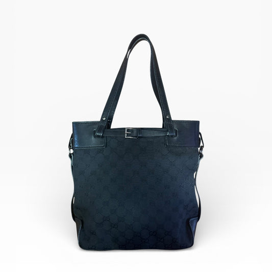 Gucci Monogram Black Bucket Hand Bag