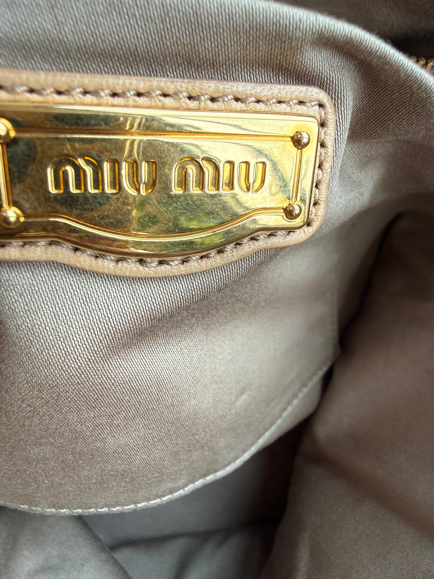Miu Miu Coffer Matelassé Leather Bag