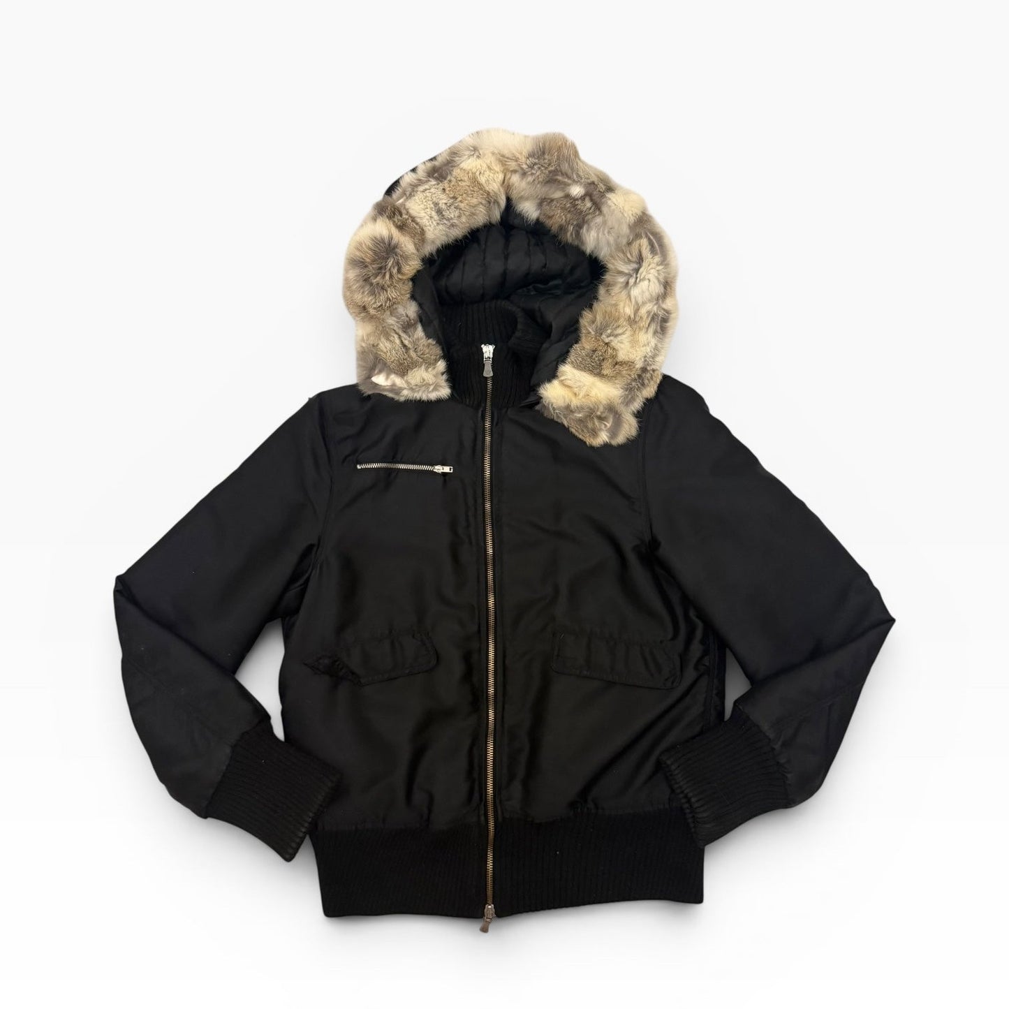 Versace Fur Hooded Puffer Coat