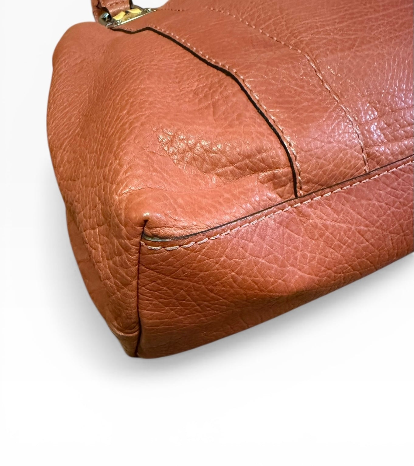 Gucci Leather Orange Bamboo Shoulder Bag