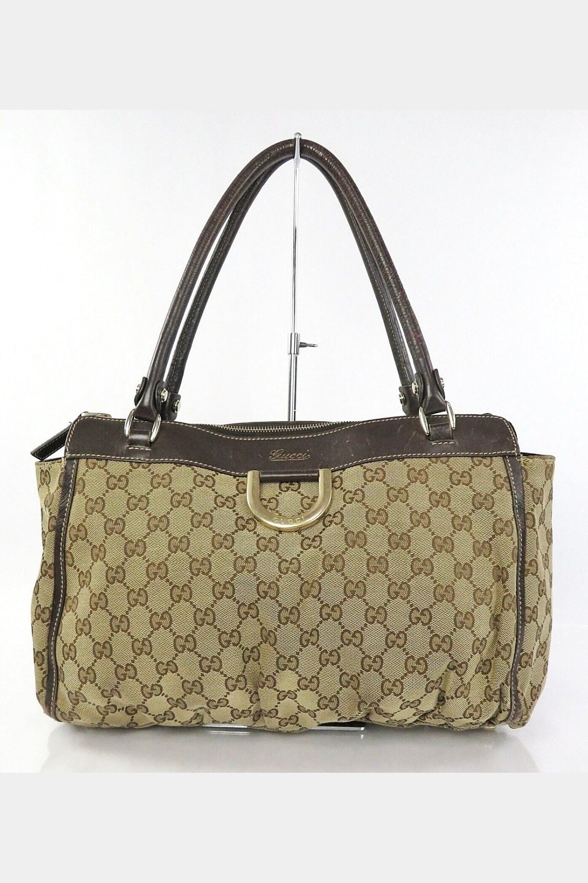 Gucci Abbey Leather & Canvas Shoulder Bag
