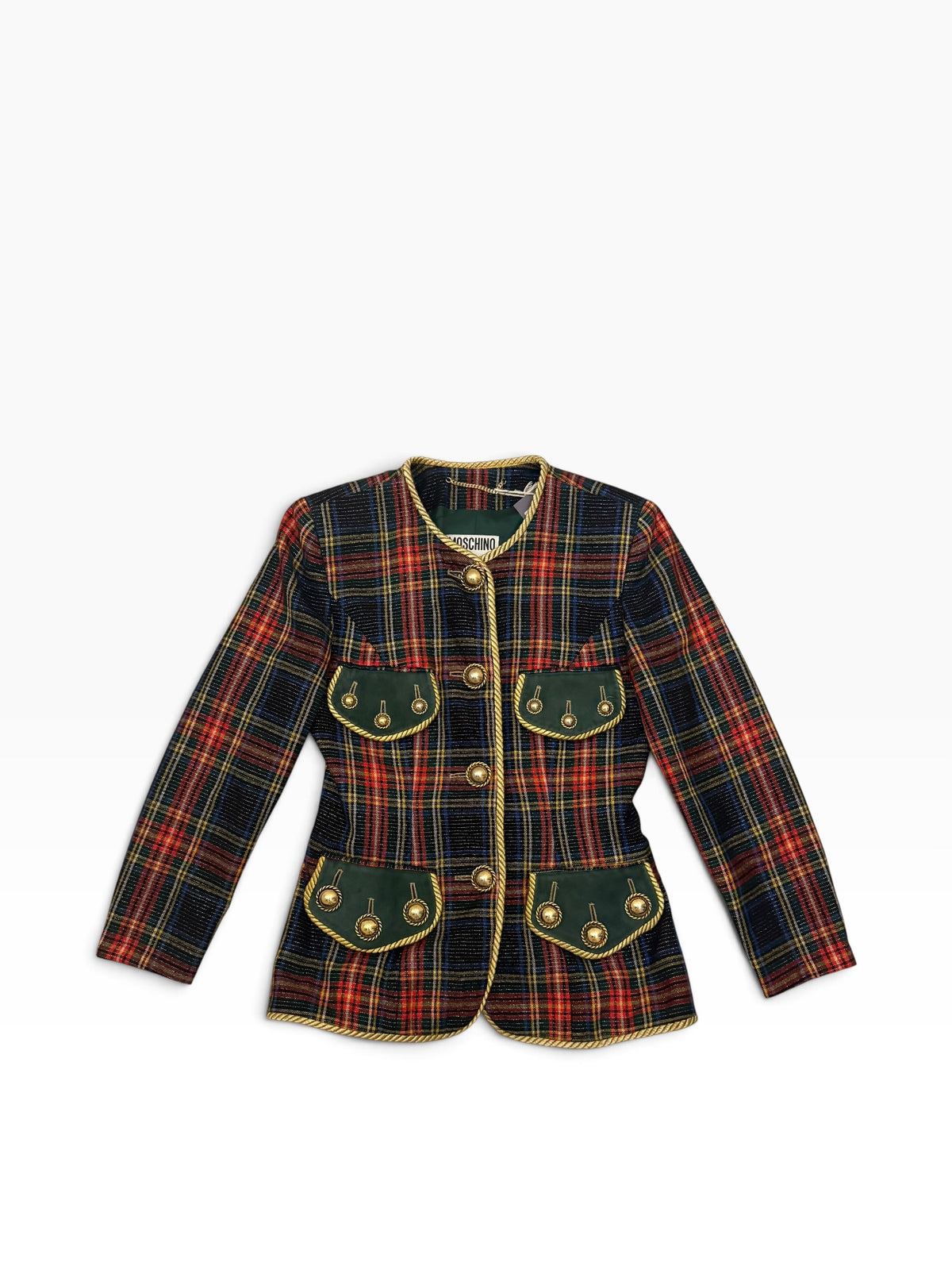 Vintage Moschino Couture Tartan Wool Jacket