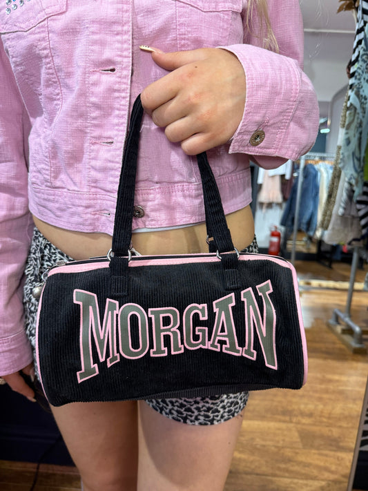 Morgan Y2K Barrel Spellout Bag