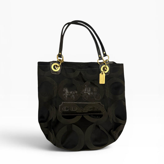 Coach Jacquard Tote Shoulder Bag