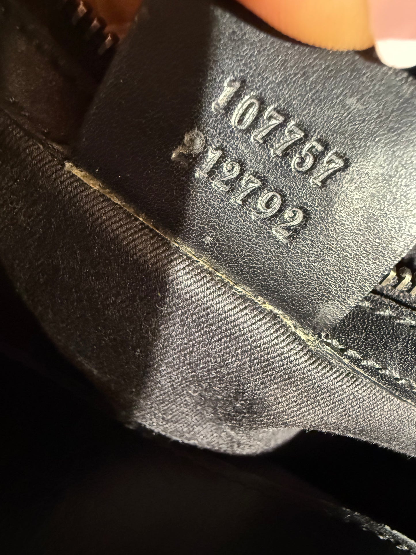 Gucci Monogram Black Bucket Hand Bag