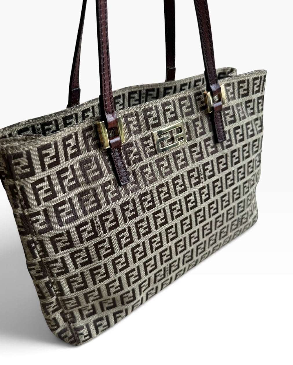 Vintage Fendi Zucchino FF Monogram Small Tote Bag