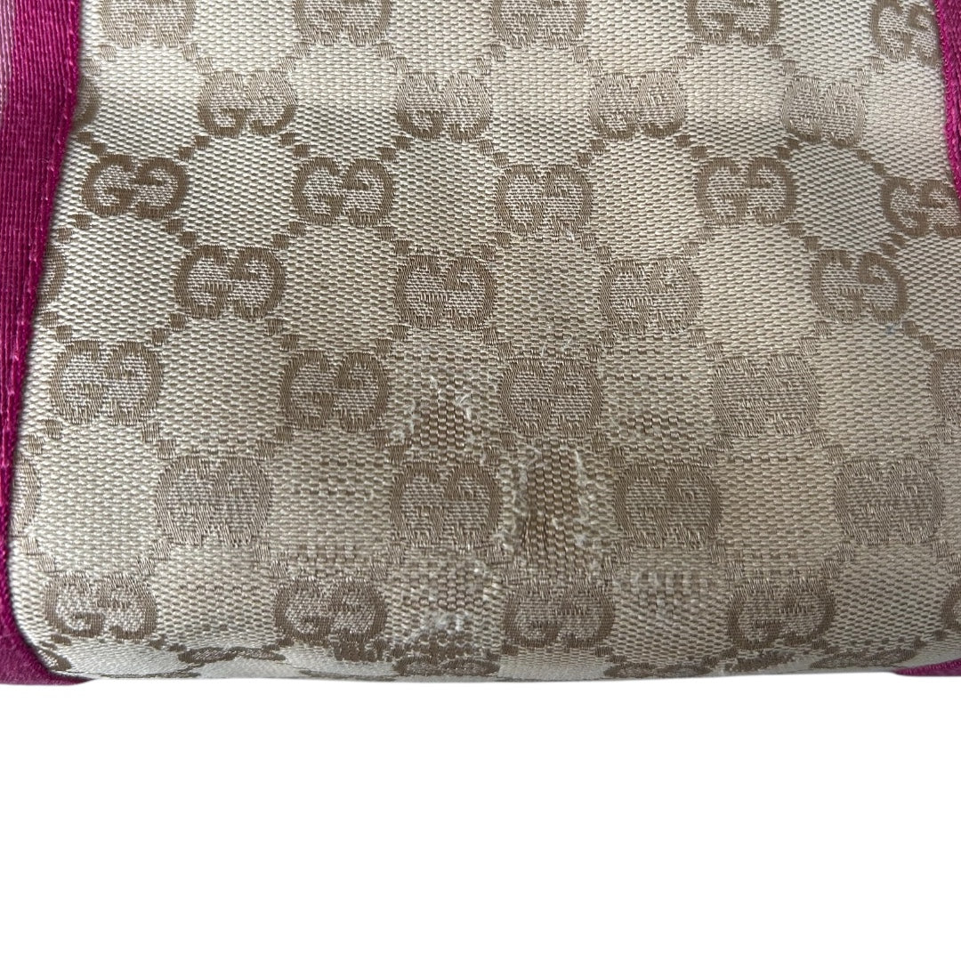 Gucci Canvas Sherry Line Pink Tote Bag