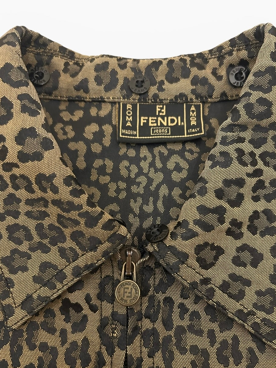 Fendi Jeans Leopard Utility Jacket