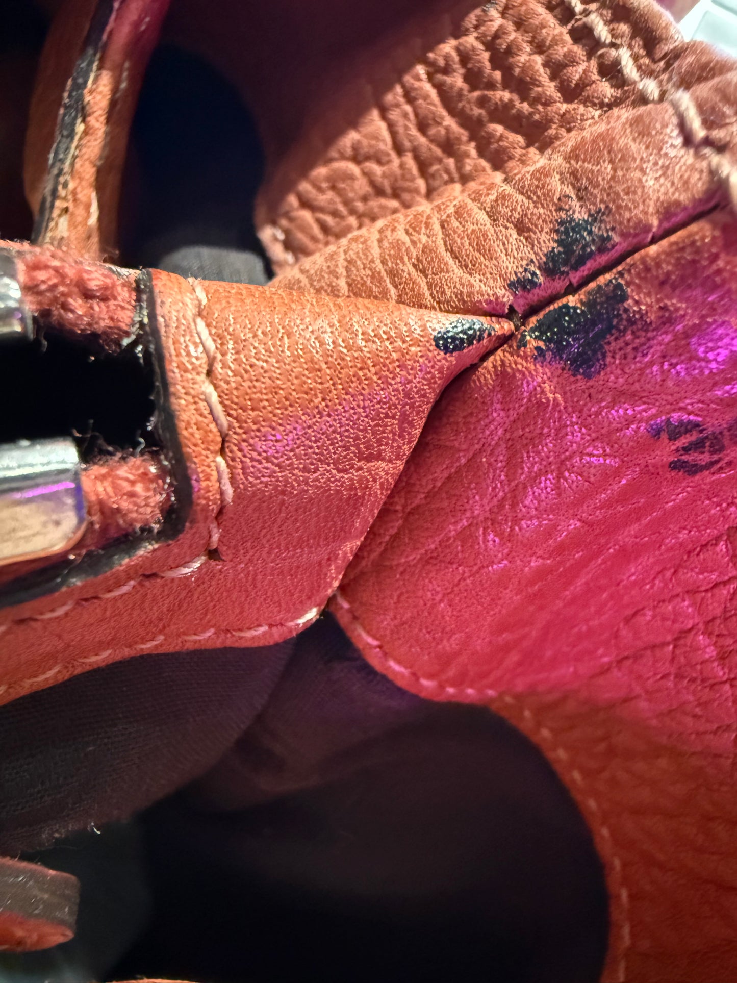 Gucci Leather Orange Bamboo Shoulder Bag