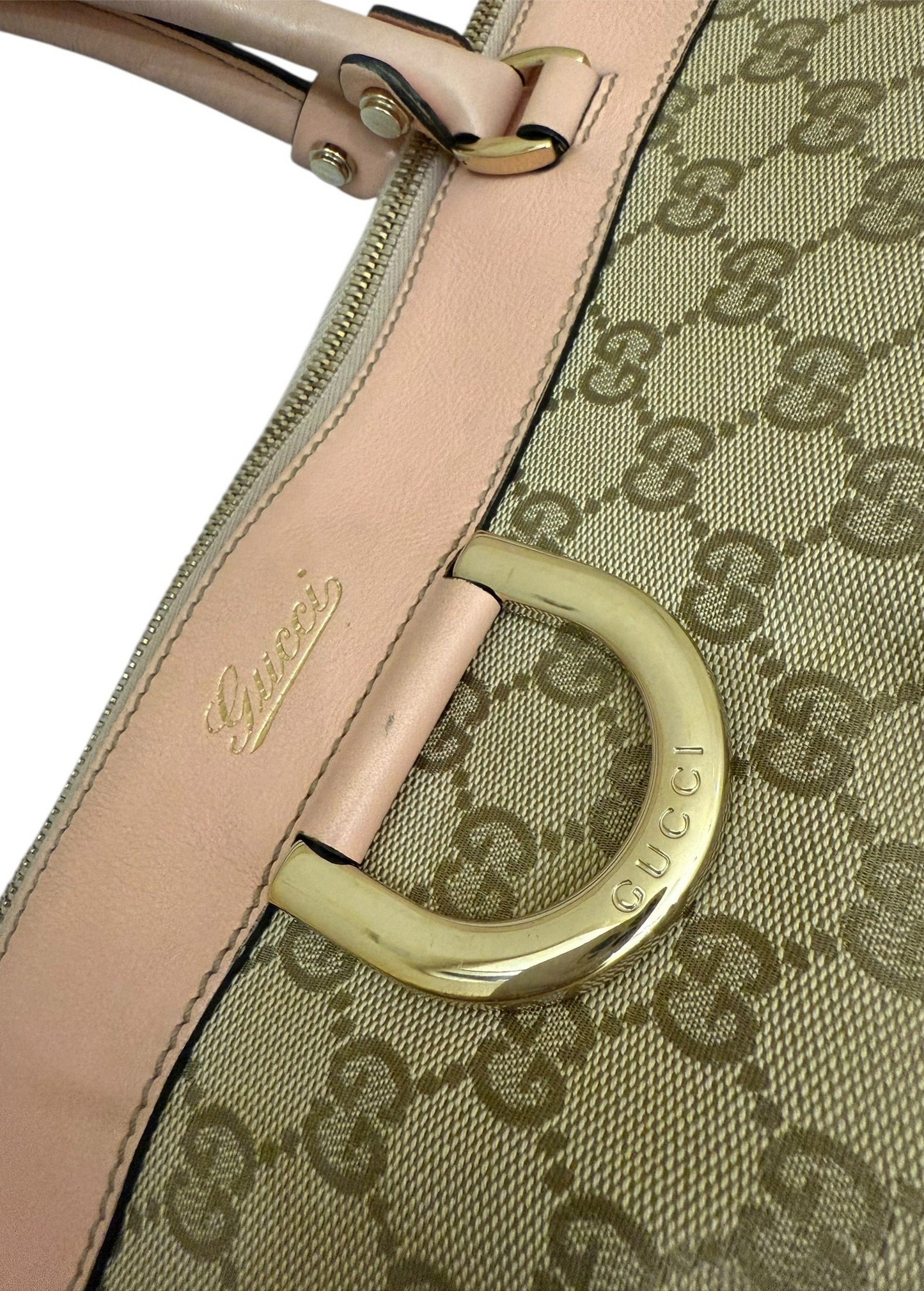 Gucci Abbey Monogram Pink Shoulder Bag